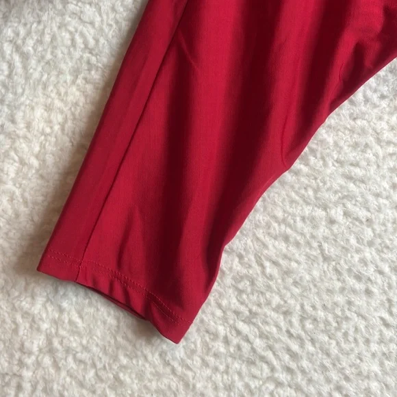 NWT Krisa Womens Red Long Sleeve Drape Skirt Surplice Mini Dress XS XSMALL